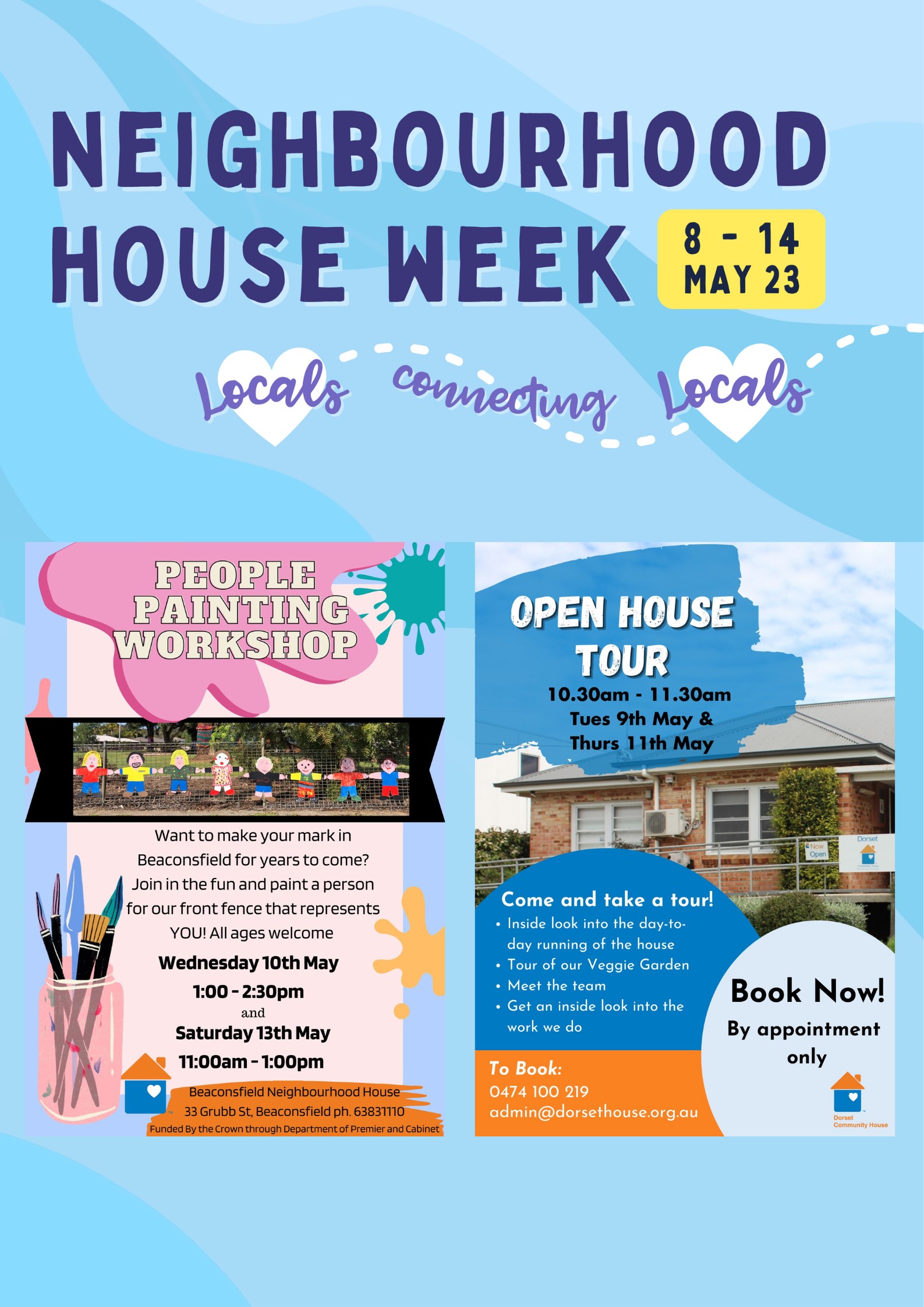 Neighbourhood House Week Event flyers pictured.